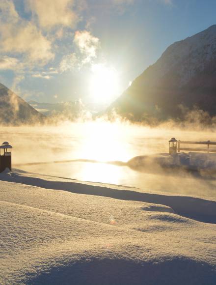 Infinity pool am See Hotel Entners
