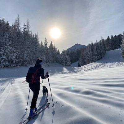 Winterwanderung mit Hund im Naturpark Karwendel